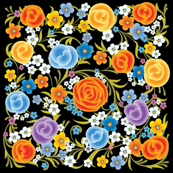 Fundo floral abstrato com flores de primavera — Vetor de Stock