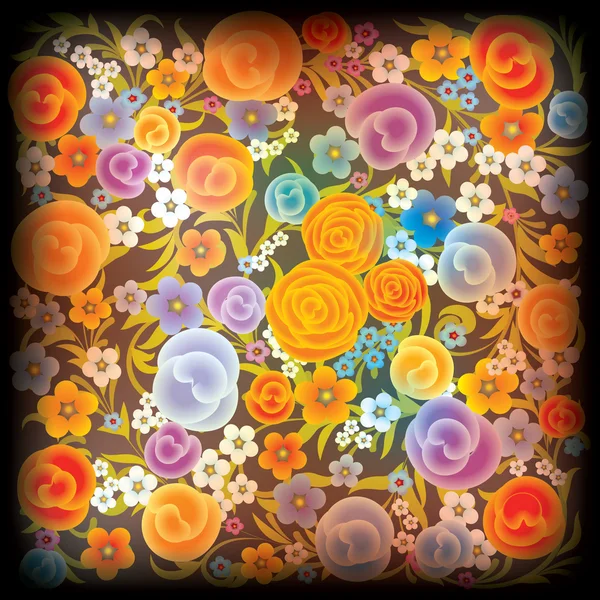 Абстрактный цветочный фон с весенними цветами — стоковый вектор
