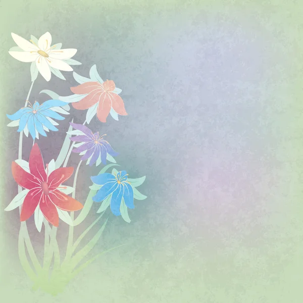 Composition abstraite de grunge avec des fleurs — Image vectorielle