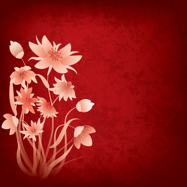 Abstrakte Grunge-Komposition mit Blumen — Stockvektor