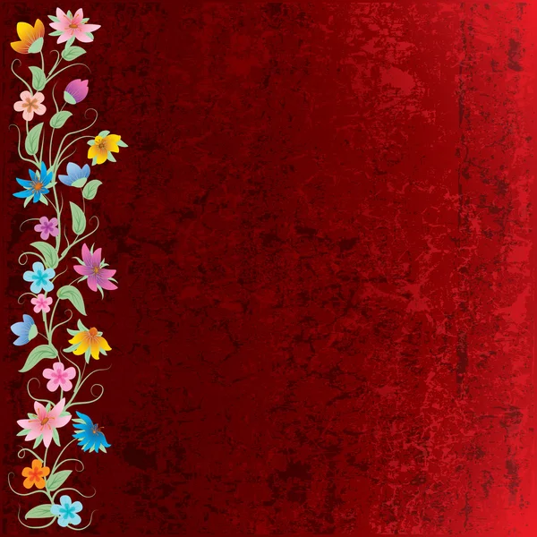 Çiçekli Grunge floral arka plan — Stok Vektör
