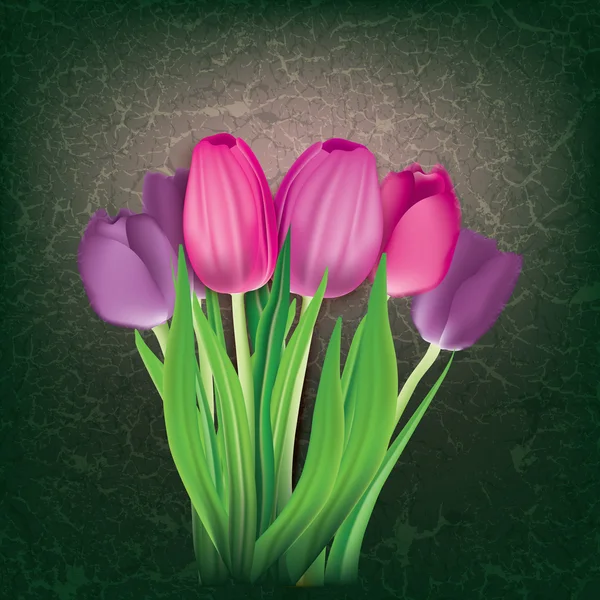 Astratto sfondo floreale con tulipani — Vettoriale Stock