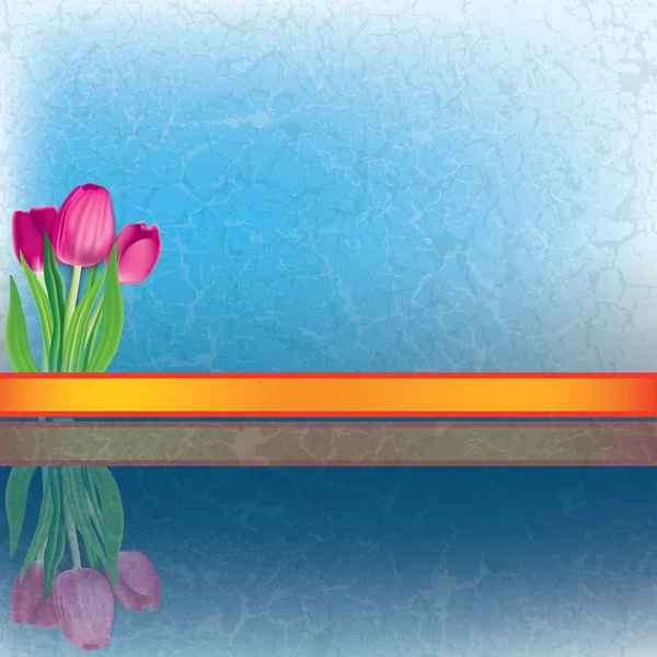 抽象花卉图与郁金香 — 图库矢量图片