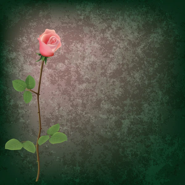ローズと抽象的なグランジ花の背景 — ストックベクタ