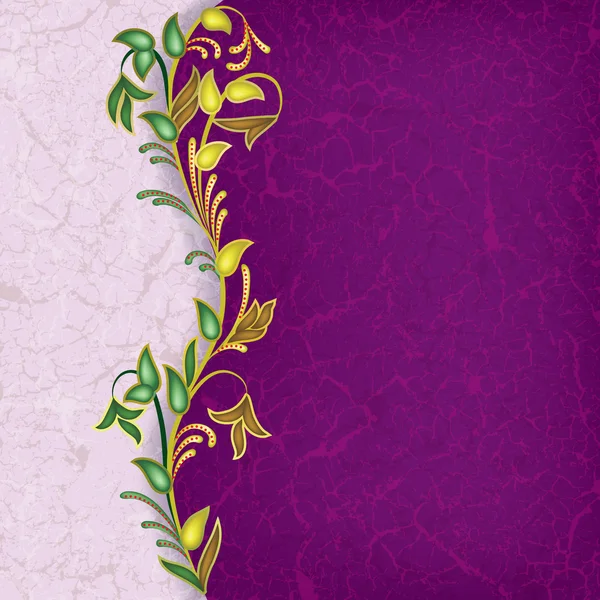 Abstrakt grunge floral prydnad — Stock vektor