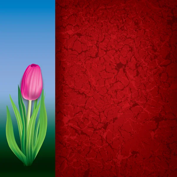 Fond floral abstrait avec tulipe rose — Image vectorielle