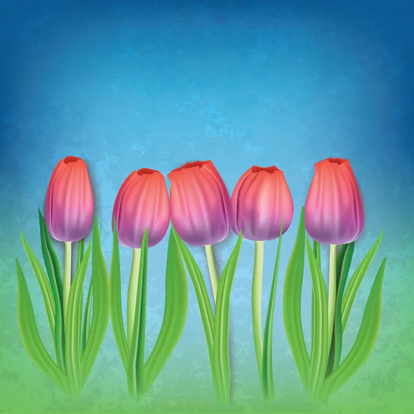 Fondo floral grunge abstracto con tulipanes — Archivo Imágenes Vectoriales