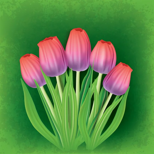 Fondo floral grunge abstracto con tulipanes — Archivo Imágenes Vectoriales