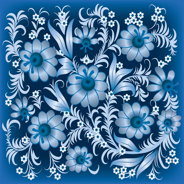 Ornement floral abstrait avec des fleurs — Image vectorielle