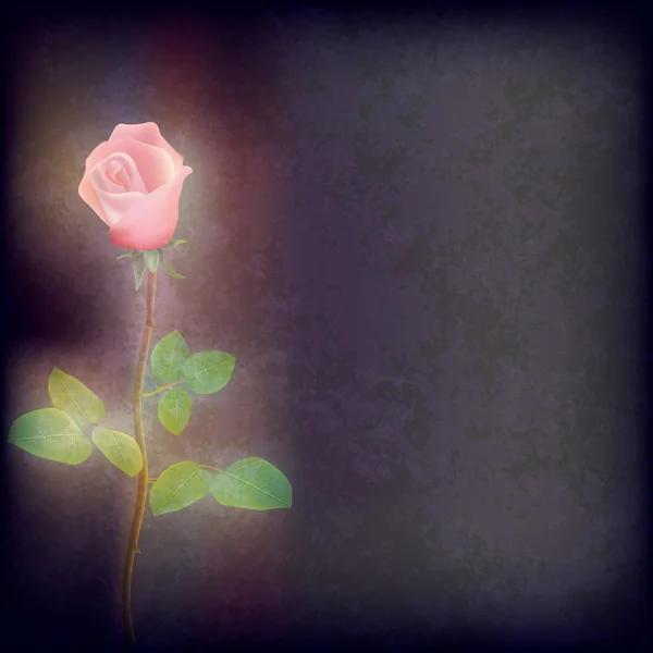 Абстрактный гранж цветочный фон с розой — стоковый вектор