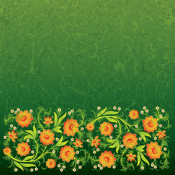 Kwiatowy ornament streszczenie grunge z kwiatów pomarańczy — Wektor stockowy