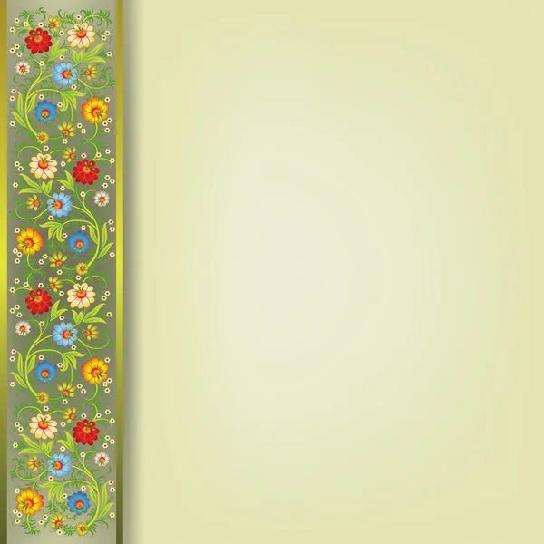 Abstract floral sieraad op beige achtergrond — Stockvector