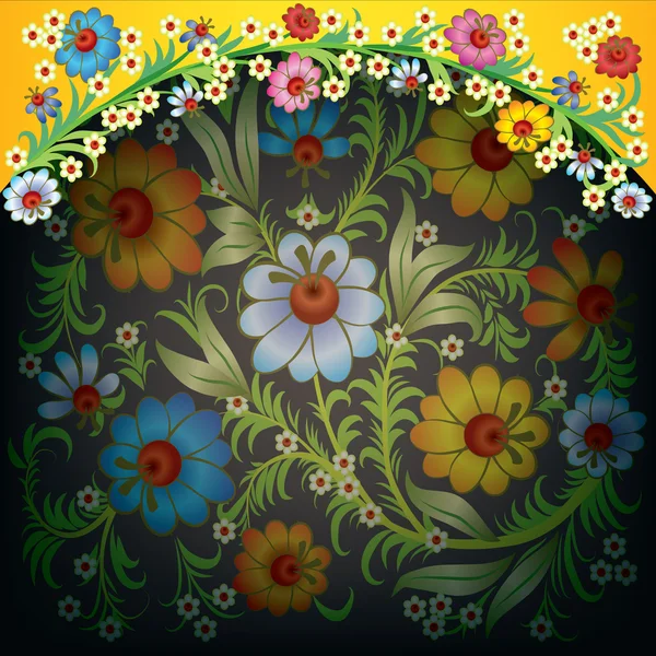 Streszczenie nieczysty ornament kwiatowy kwiaty — Wektor stockowy