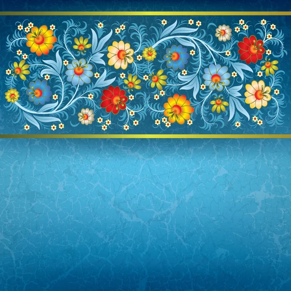 Абстрактный цветочный орнамент с цветами на фоне гранжа — стоковый вектор