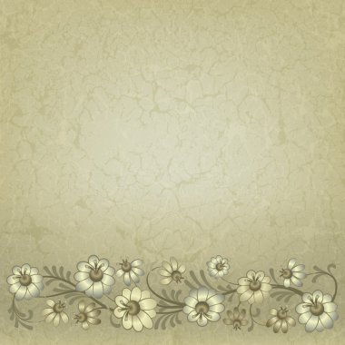 abstract grunge background with floral ornament clipart