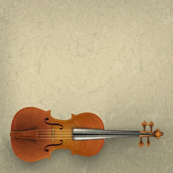 Abstract grunge music background with violin — Stock Vector