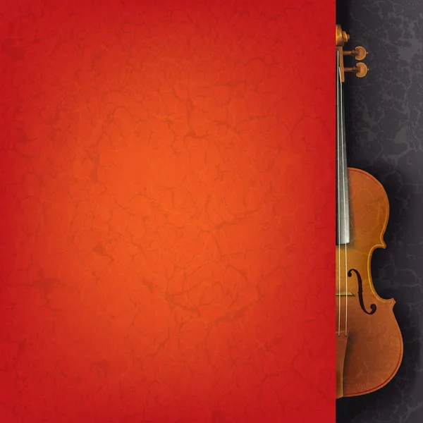 Abstract grunge music background with violin — Stock Vector