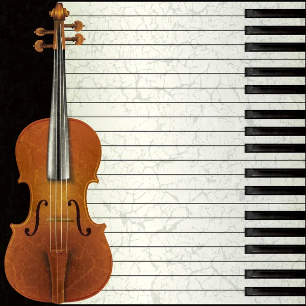 Абстрактный музыкальный фон со скрипкой и фортепиано — стоковый вектор