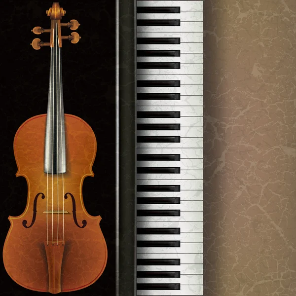 Абстрактный музыкальный фон со скрипкой и фортепиано — стоковый вектор