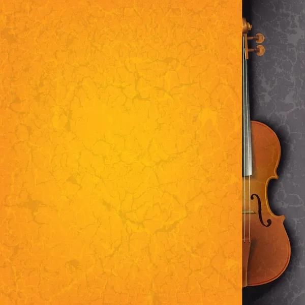 Fondo abstracto de música grunge con violín — Archivo Imágenes Vectoriales