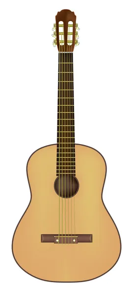 Акустическая гитара, изолированная на белом — стоковый вектор