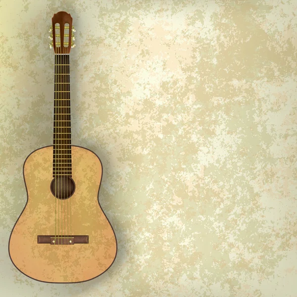 Акустическая гитара на фоне музыки — стоковый вектор