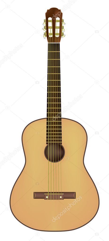 acoustic guitar isolated on a white