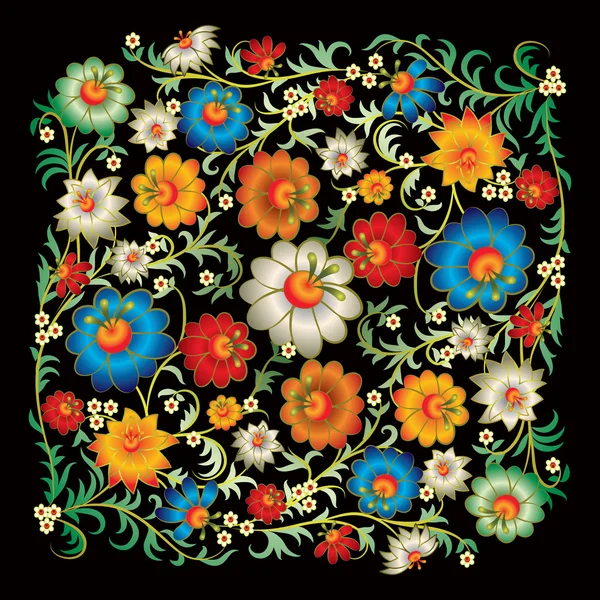 เครื่องประดับดอกไม้กรังจ์อักษรด้วยดอกไม้ — ภาพเวกเตอร์สต็อก