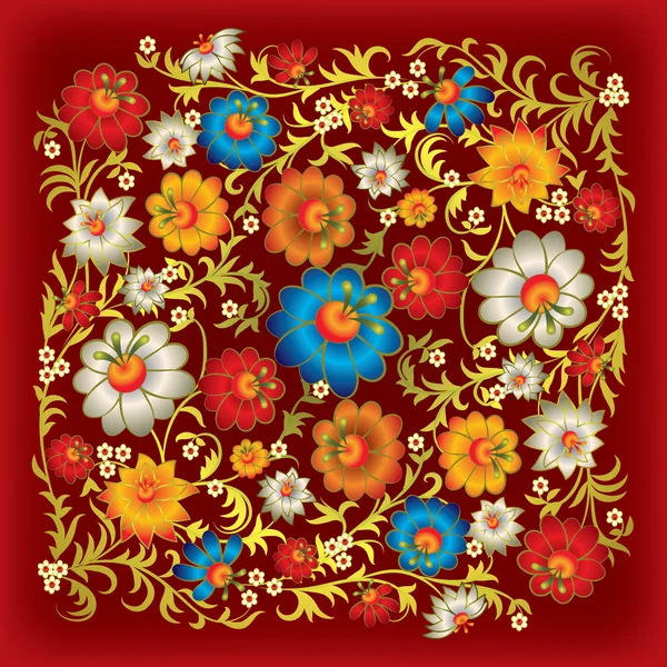 Абстрактний гранжевий квітковий орнамент з квітами — стоковий вектор