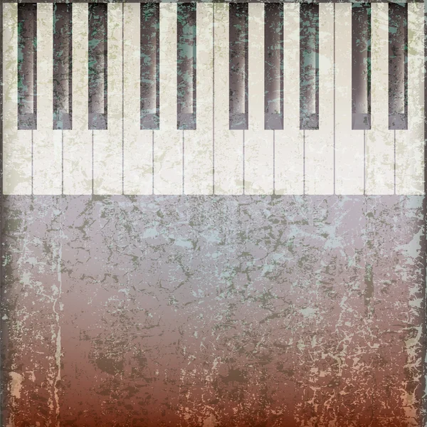 Abstracte grunge muziek achtergrond met piano toetsen — Stockvector