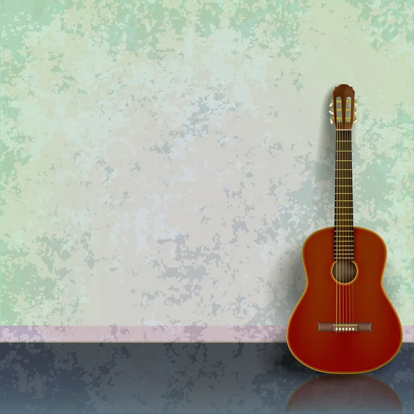 Абстрактная музыка гранж фон с гитарой — стоковый вектор