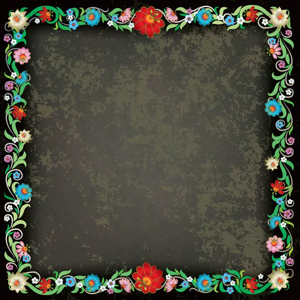 抽象 grunge 背景与花卉装饰 — 图库矢量图片