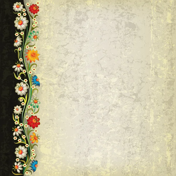 Ornement floral abstrait avec des fleurs — Image vectorielle