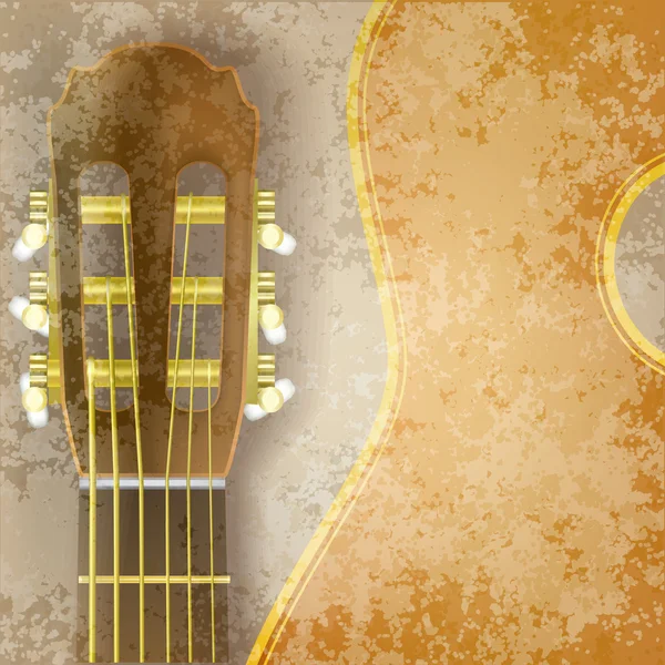 Musique abstraite fond grunge avec guitare — Image vectorielle