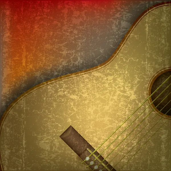 Fond musical abstrait avec guitare acoustique — Image vectorielle