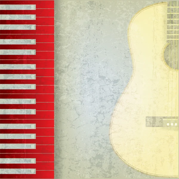 Абстрактный гранж-фон с фортепиано и гитарой — стоковый вектор