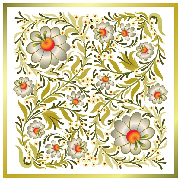 Bir beyaz Grunge floral süsleme — Stok Vektör