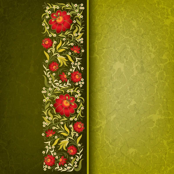 Grunge-Blumenschmuck auf Vintage-Hintergrund — Stockvektor