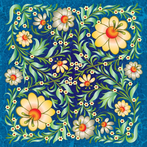 Grunge floral prydnad på vintage bakgrund — Stock vektor