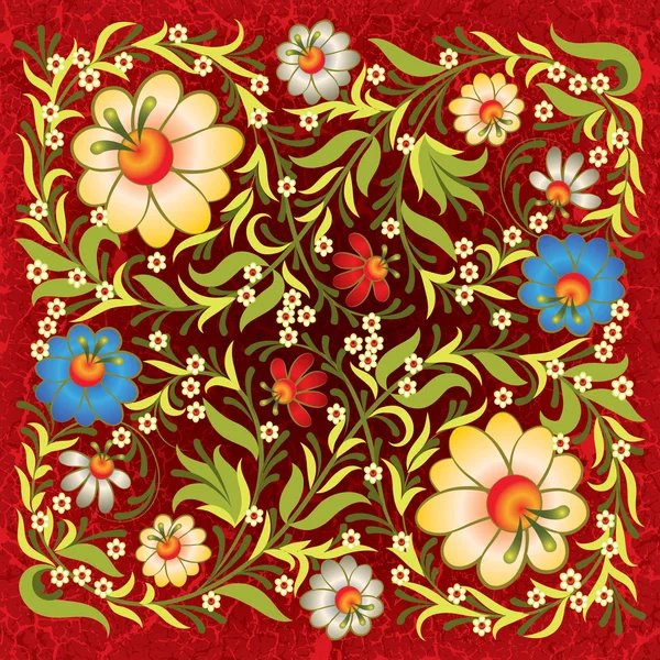 Grunge ornamento floreale su sfondo vintage — Vettoriale Stock