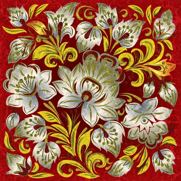 Fondo grunge abstracto con adorno floral — Archivo Imágenes Vectoriales