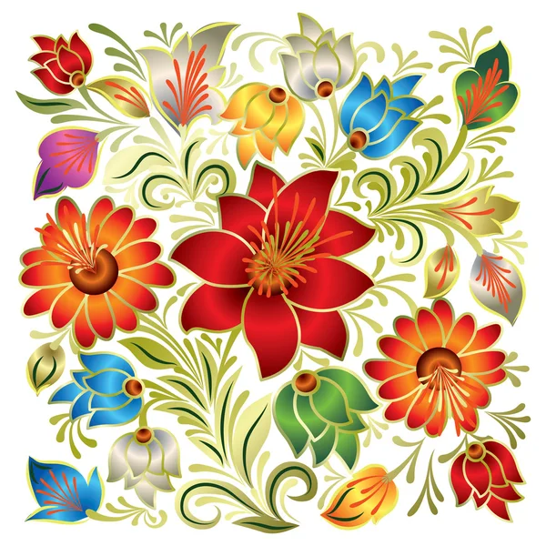 Ornamento floral abstracto sobre un blanco — Archivo Imágenes Vectoriales