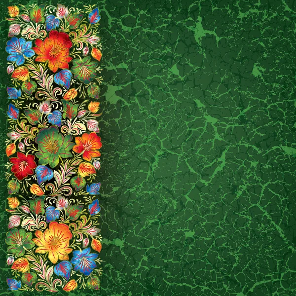 Çiçek süsleme ile soyut grunge arka plan — Stok Vektör