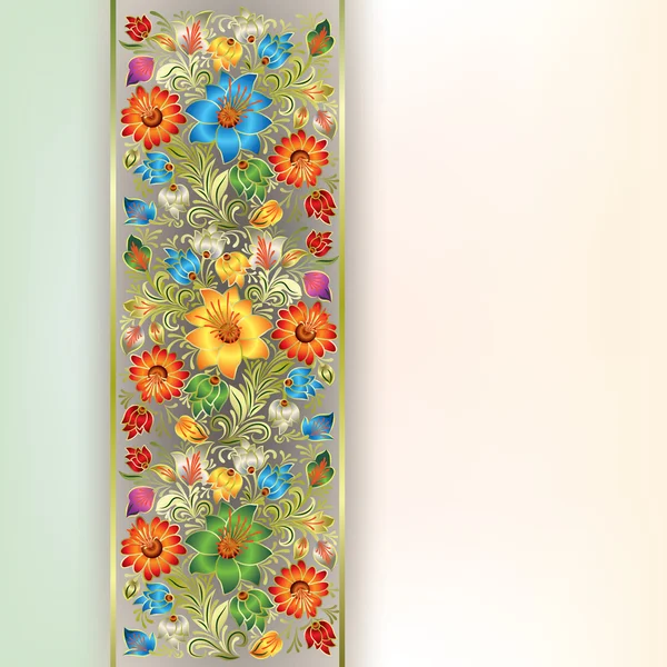 Abstracte grunge achtergrond met florale ornament — Stockvector