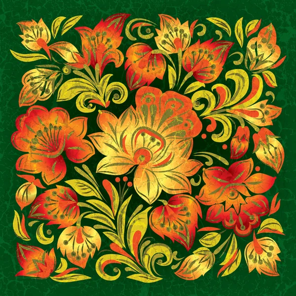 Abctract grunge fondo con adorno floral — Archivo Imágenes Vectoriales
