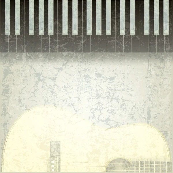 Abstrakte Grunge-Musik mit schwarzem Piano — Stockvektor