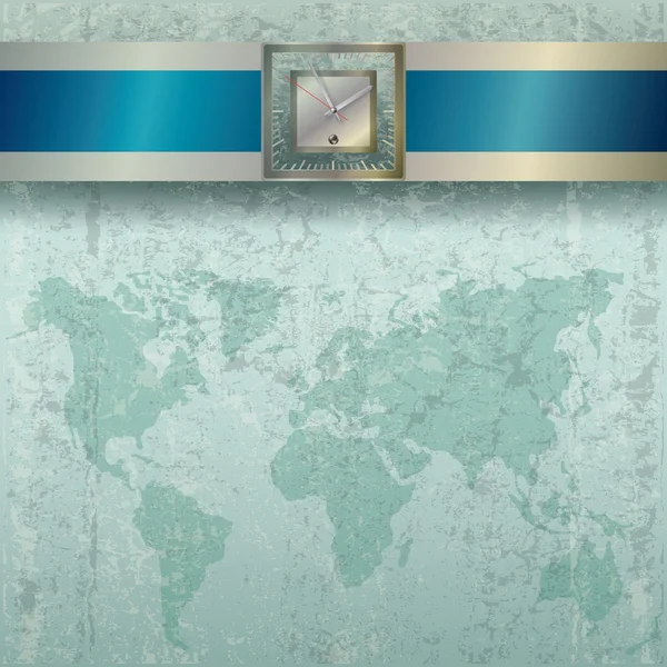 Abstrakter Business Grunge Hintergrund mit Uhr — Stockvektor