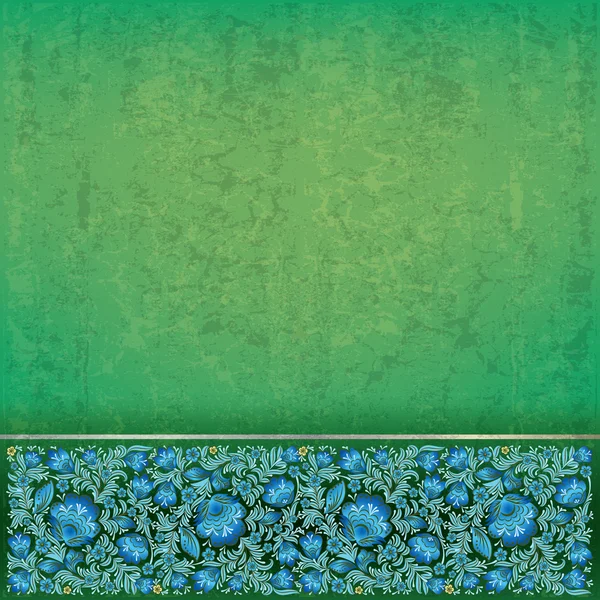 Abstrakt grunge bakgrund med blommig prydnad — Stock vektor