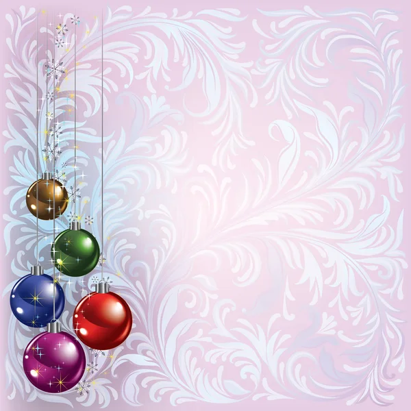 Jul bakgrund med bollar — Stock vektor