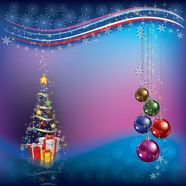 Árbol de Navidad con decoración y regalos — Archivo Imágenes Vectoriales